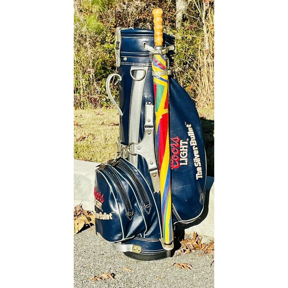 Vintage Leather/Vinyl Blue & Gray COORS LIGHT MacGregor Golf bag 80’s 90’s RARE